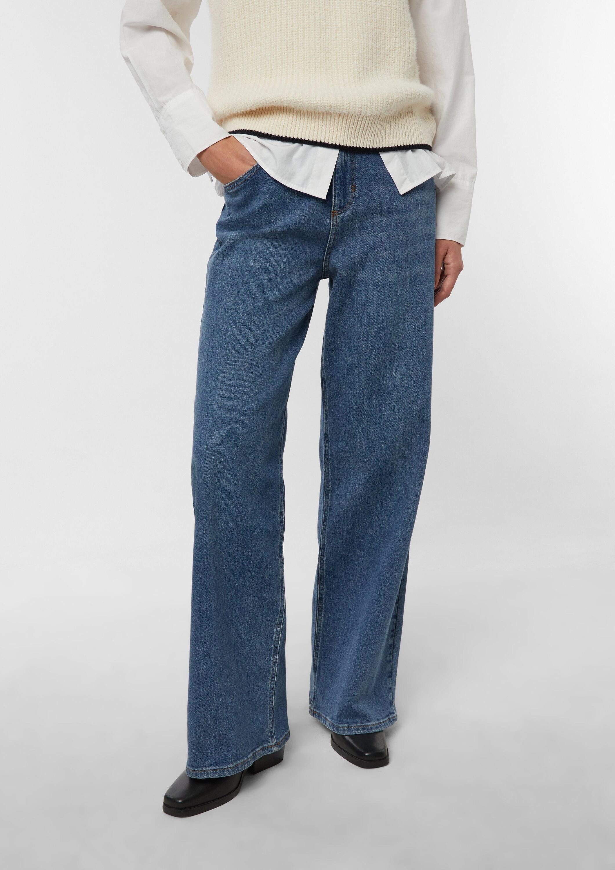 comma Weite Jeans Jeans-Hose Elastische Wide Leg Jeans