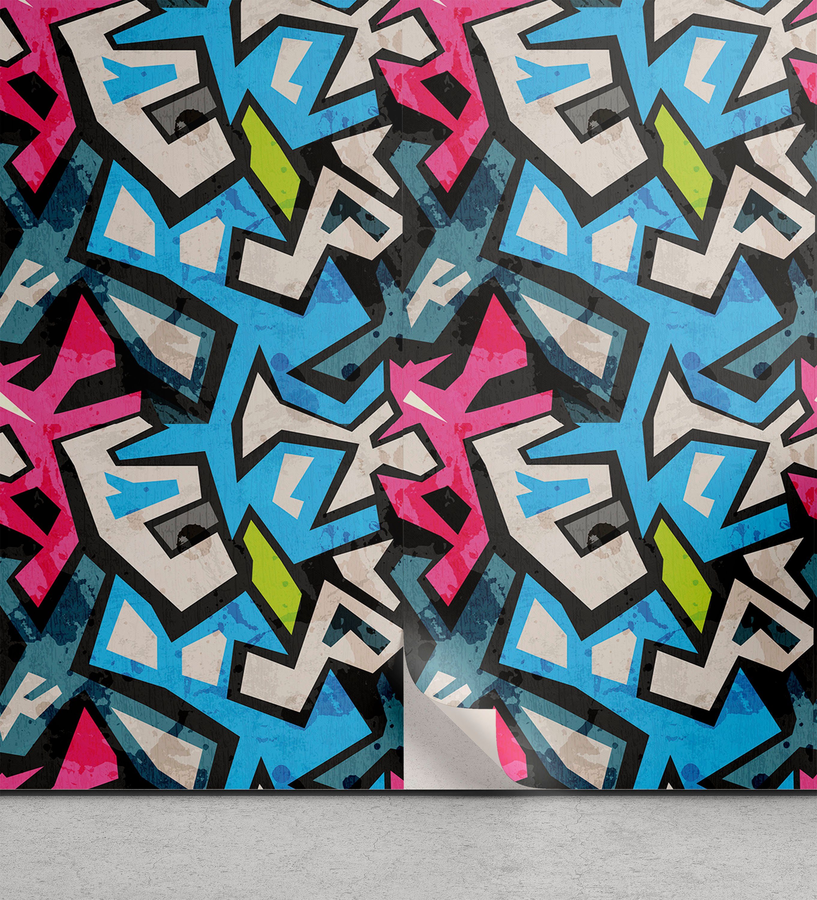 Abakuhaus Vinyltapete selbstklebendes Wohnzimmer Küchenakzent, Grunge Street Art Graffiti Funk