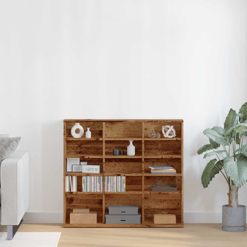 vidaXL CD-Regal CD-Regal Altholz-Optik 100x23x89,5 cm Holzwerkstoff, 1-tlg.