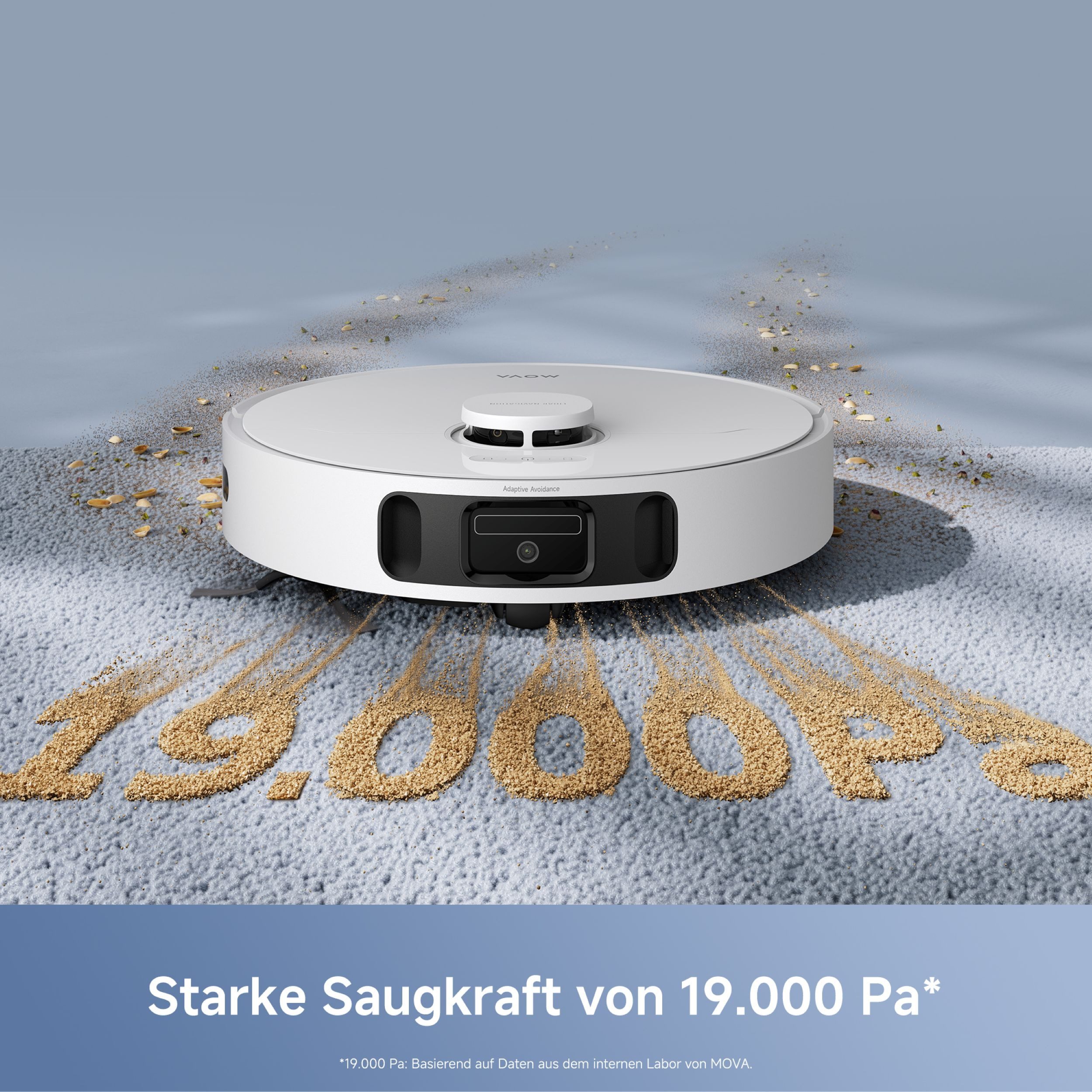 Mova Nass-Trocken-Saugroboter E40 Ultra mit Wischfunktion, 600 W, mit Beutel, 75 Tage saugen ohne Aufwand, Teppicherkennung, 19.000Pa Saugkraft – Bild 4 von 5