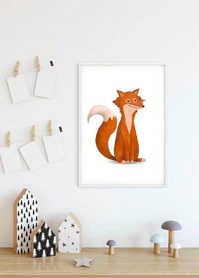 Cute Poster Animal Wohnzimmer Tiere Fox, (1 Schlafzimmer, St), Komar Kinderzimmer,