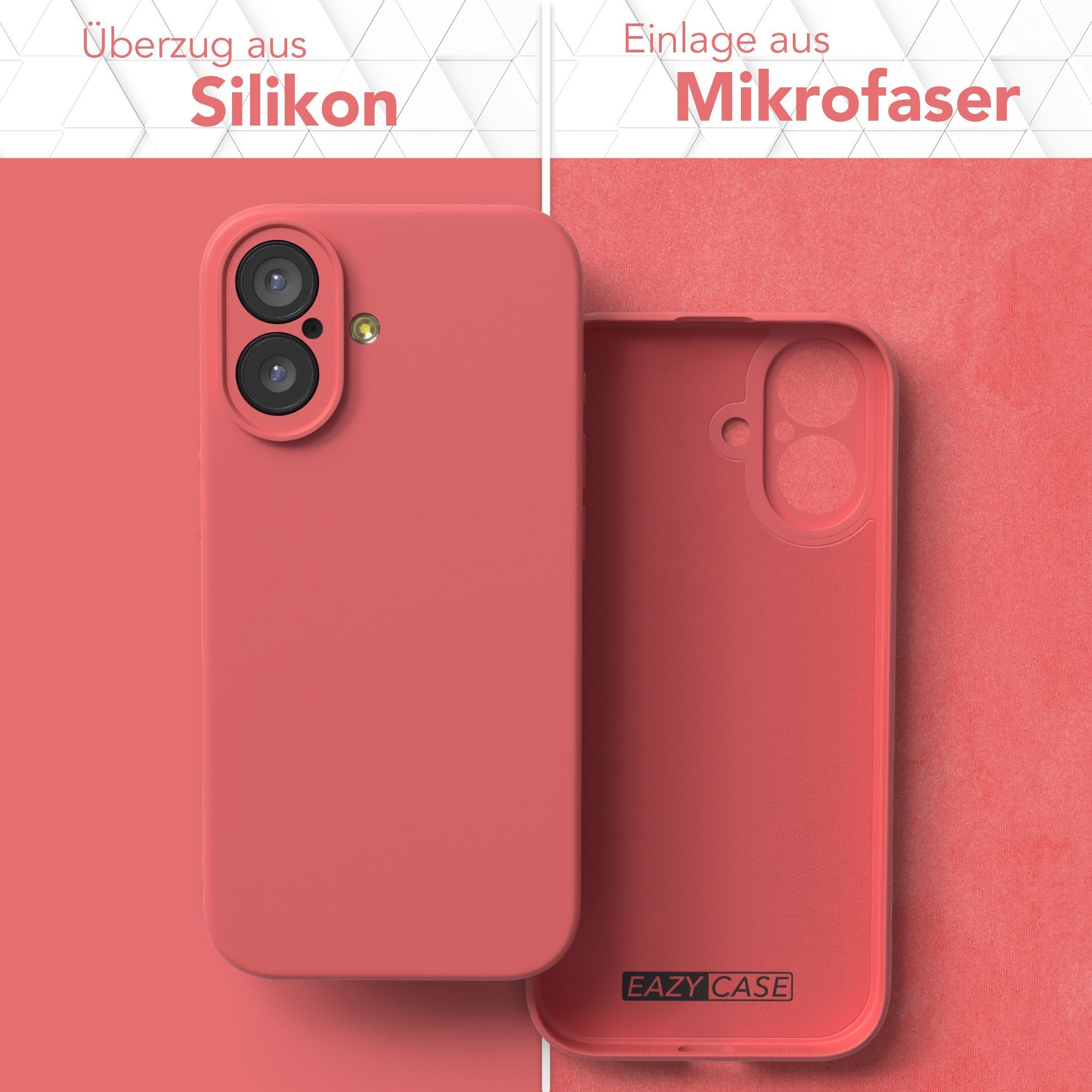 EAZY CASE Handyhülle für Apple iPhone 17 Hülle Silikon 6,3 Zoll, Schutzhülle mit Kameraschutz stoßfest Telefonhülle Matt Rot / Hellrot