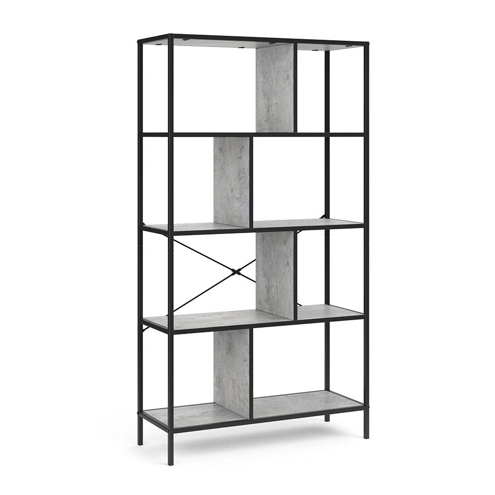 Vicco Raumteilerregal Fyrk, Beton/Schwarz, 80 x 146 cm, 1-tlg.