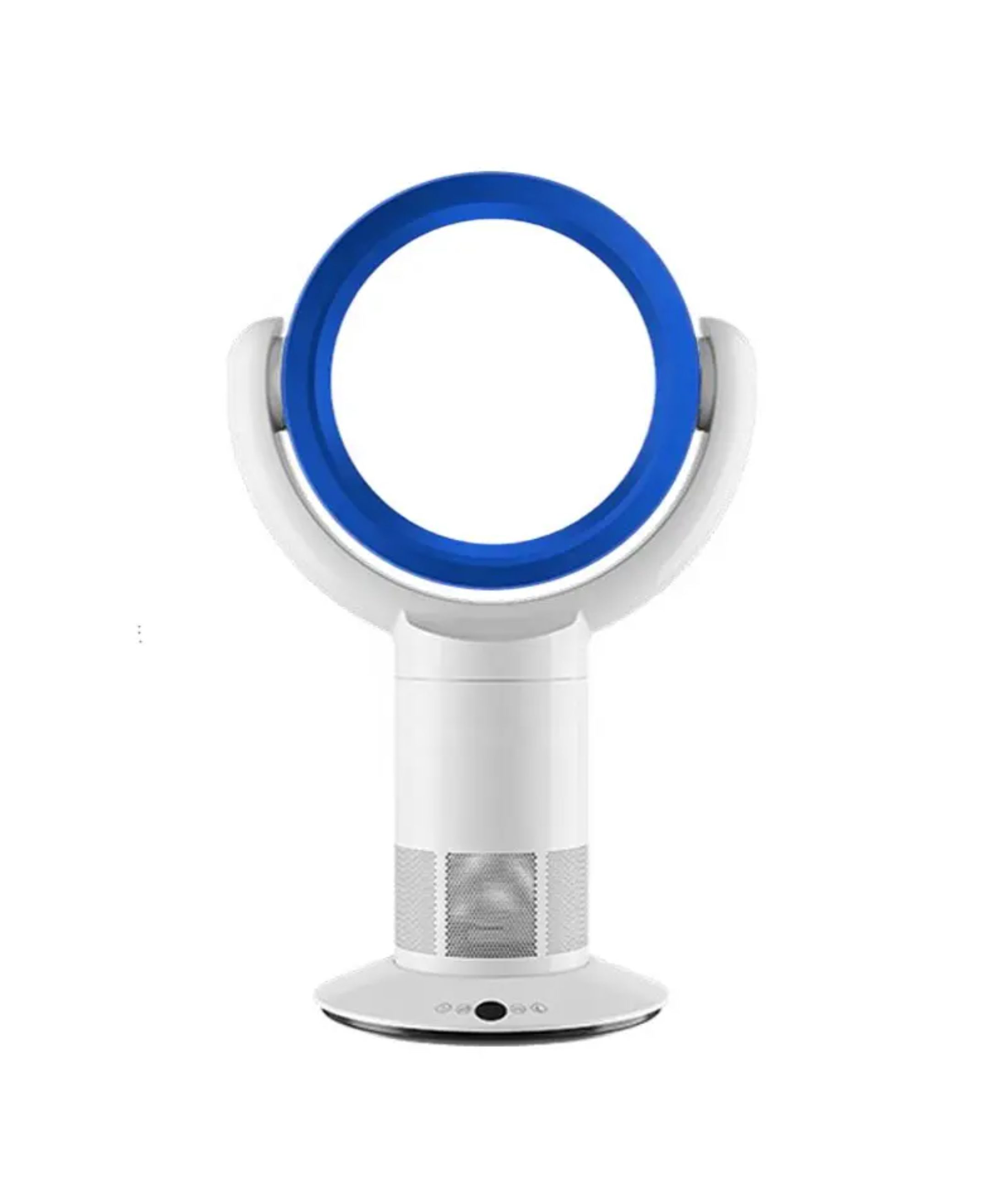 ANGELO Tischturmventilator Intelligenter, tragbarer, blattloser Tischventilator mit Luftkühlung, 35 W, Timer, 10 Geschwindigkeiten, 80° Körperschwenkung, Drehung 360° Blau | Turmventilatoren