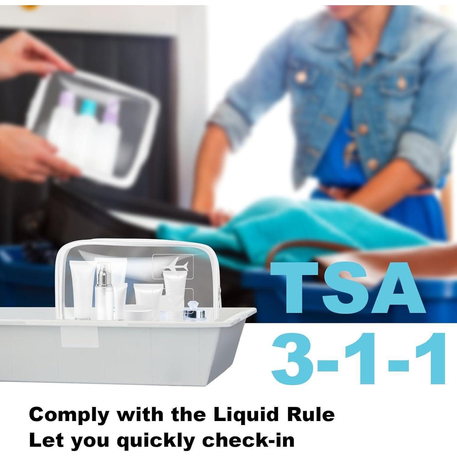 LuxusKollektion Kosmetiktasche Durchsichtige Kulturtasche transparent, wasserdicht, TSA-zugelassen – Bild 4 von 5