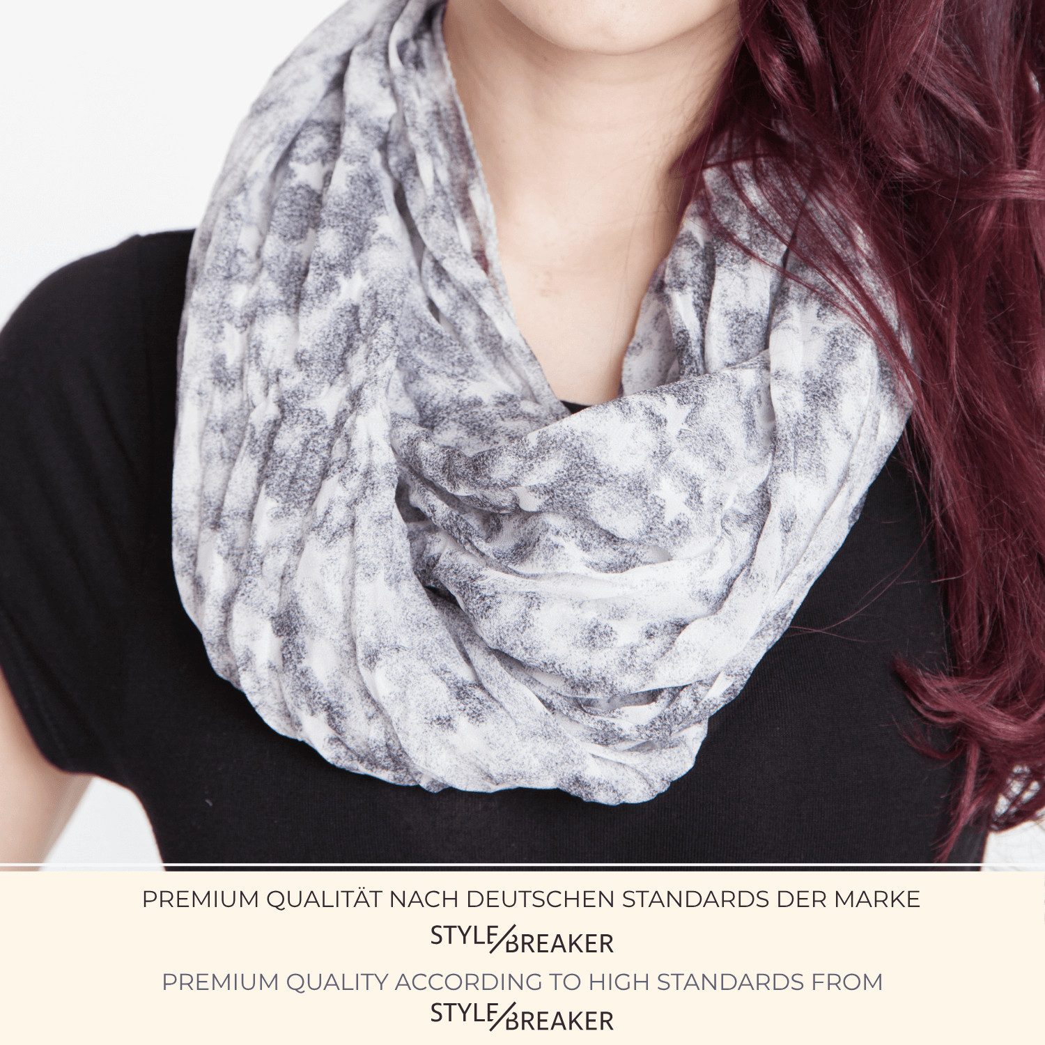 styleBREAKER Loop Seidiger Loop mit Sterne Muster, (1-St)