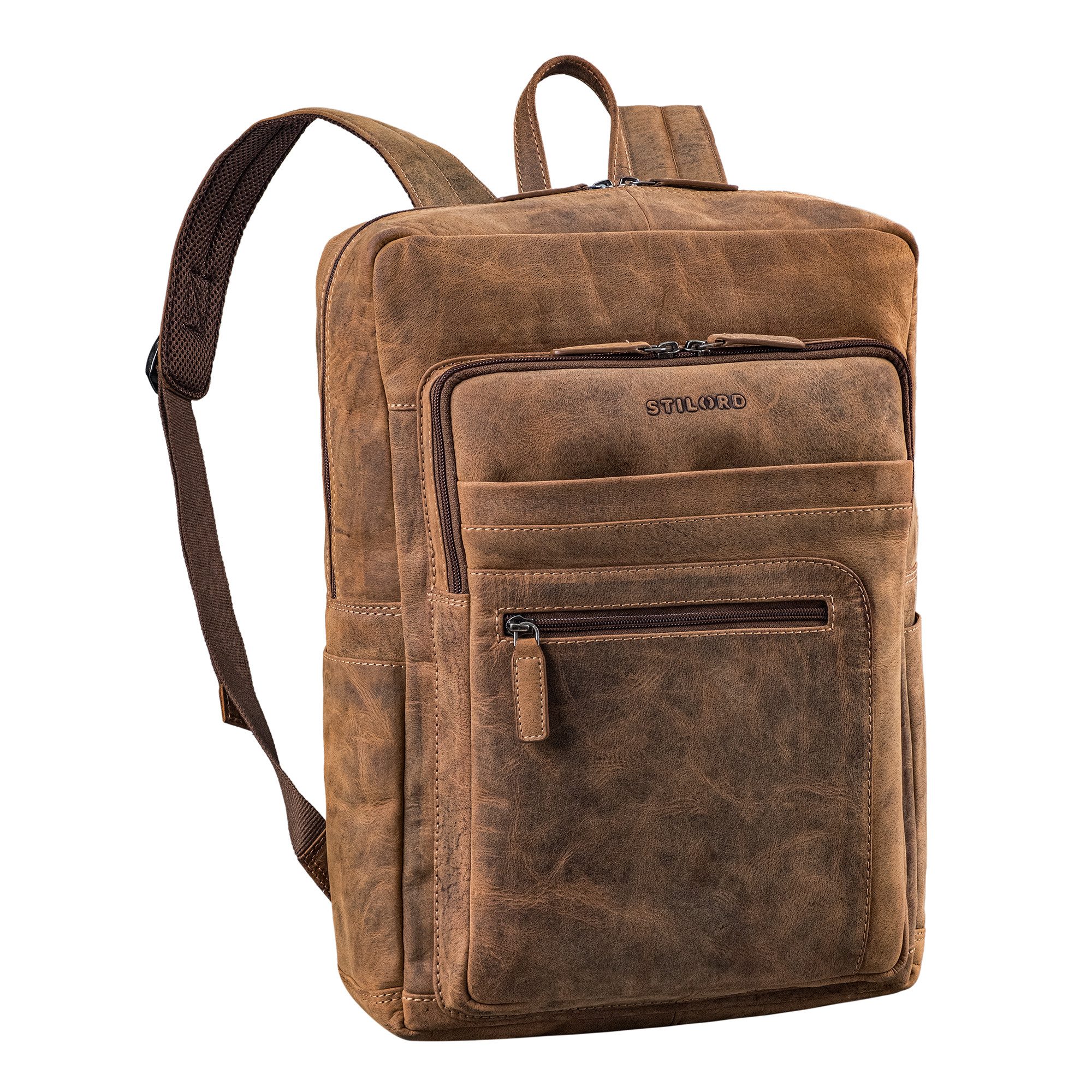 Notebook-Rucksack "Gilbert" Großer Leder Rucksack Herren & Damen Laptop 15 - 16 Zoll