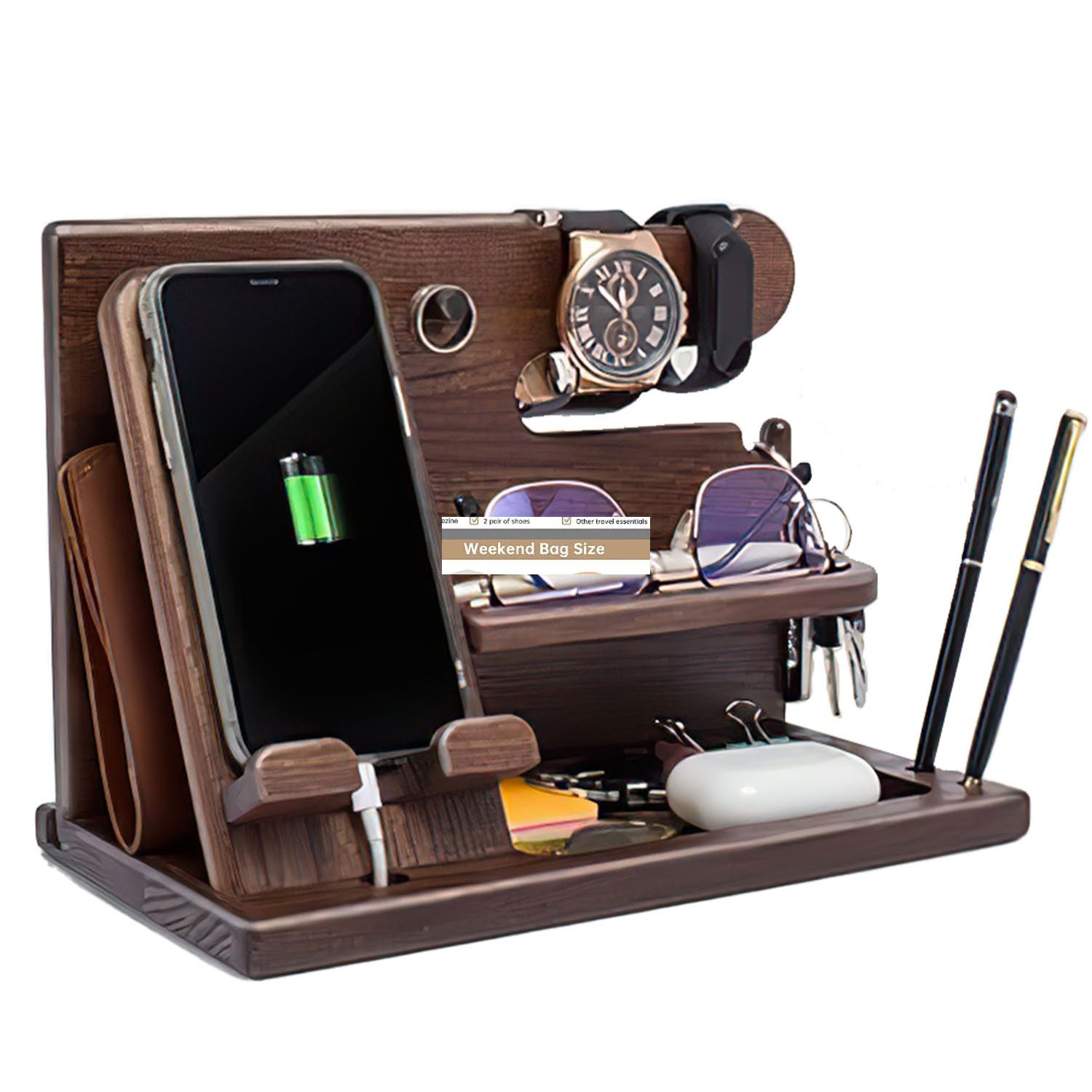 Refined Living Schreibtischaufsatz Holz Telefon Dockingstation günstig online kaufen
