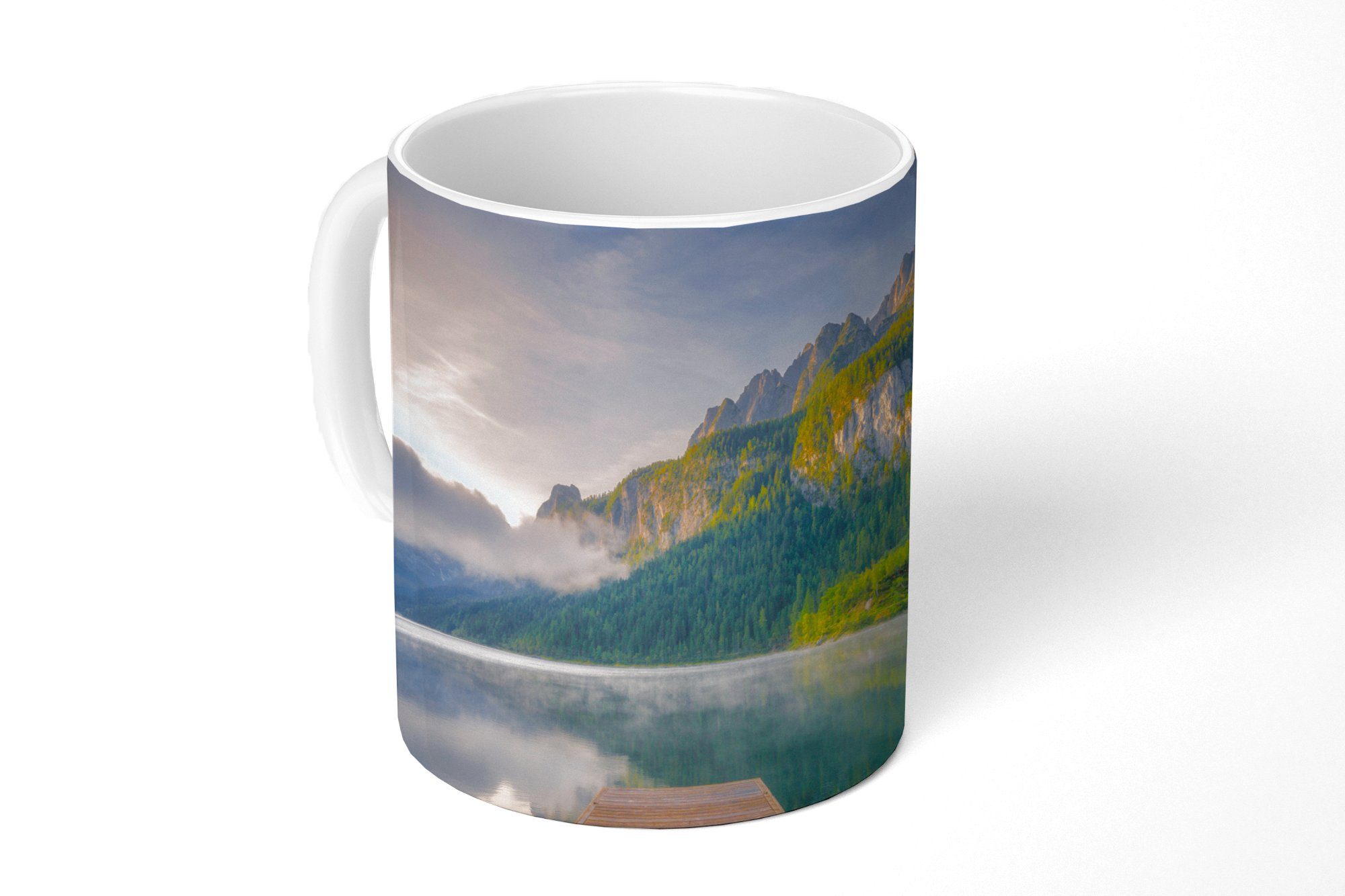 Tasse Becher, Landschaft Sonnenaufgang der in Geschenk ruhigen MuchoWow Kaffeetassen, über Österreich, Teetasse, Teetasse, Keramik,