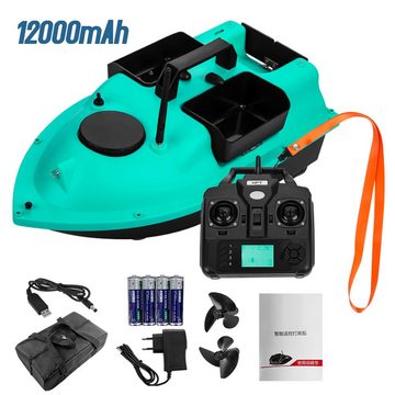 Tidyard RC-Boot Drahtloses GPS-Fischerboot mit 3 Köderbehältern,4,4 lb Tragfähigkeit (GPS 500M, mit Aufbewahrungstasche), LCD-Display, Automatische Kalibrierung zur Korrektur der Route