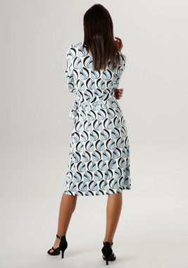 Aniston SELECTED Jerseykleid mit Bindedetail und V-Ausschnitt in Wickeloptik - NEUE KOLLEKTION