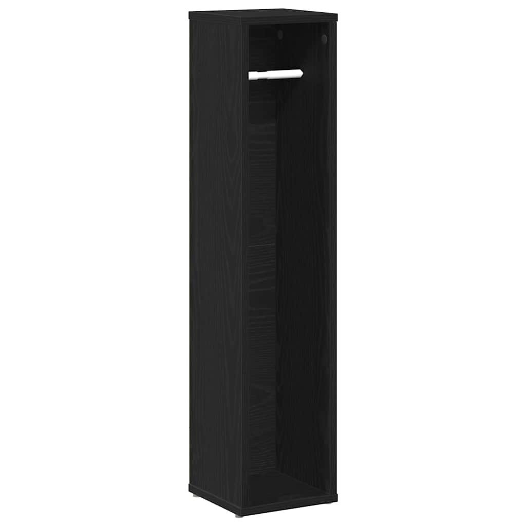 vidaXL Badezimmer-Set Badezimmerschrank mit Rollenhalter Schwarz günstig online kaufen