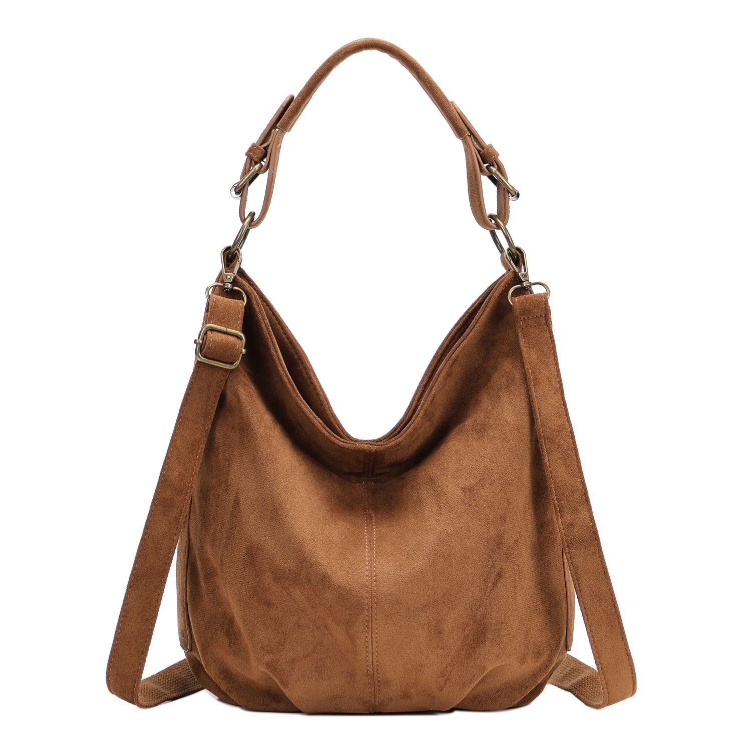 ITALYSHOP24 Schultertasche DAMEN SHOPPER Hobo Bag Umhängetasche Handtasche City Bag Cross-Over (Spar-Set: Henkel Tasche mit Schultergurt, Workbag Leder Optik, 2-tlg., mit Henkel und Schultergurt), Damentasche Freizeit Abend Leder Optik Henkeltasche Reise Crossbody