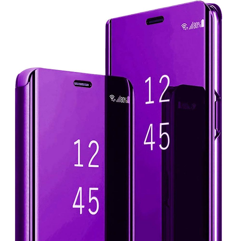 FITSU Handyhülle Spiegel Hülle für Huawei P20 Lite Handytasche, Schlanke Klapphülle, elegantes Flipcase, Handyhülle mit Standfunktion