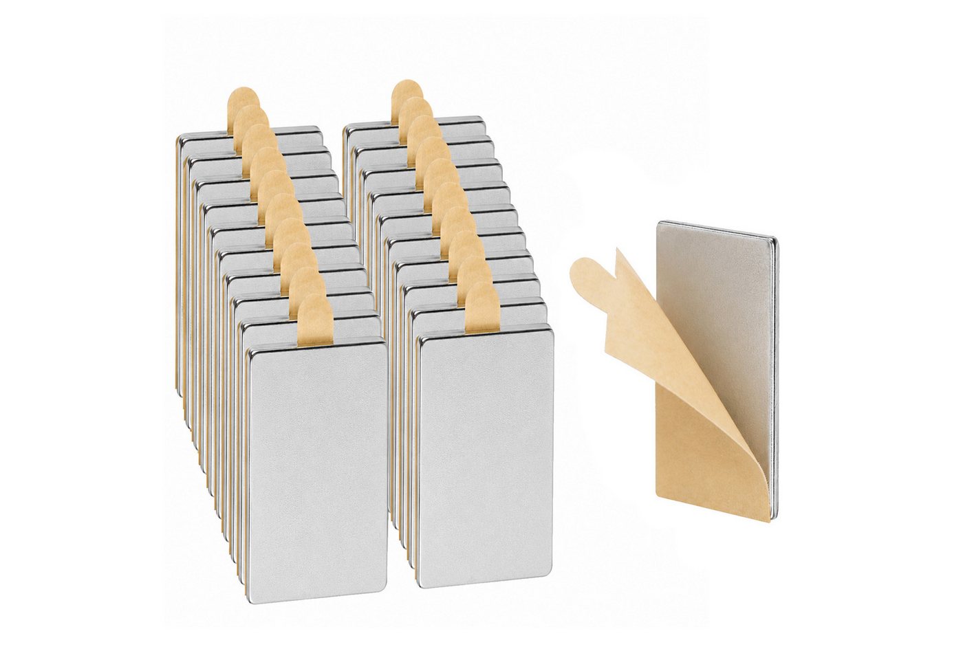 ECENCE Magnet Neodym Klebe-Magnete 20 Stck. selbstklebend Quader (20-St)