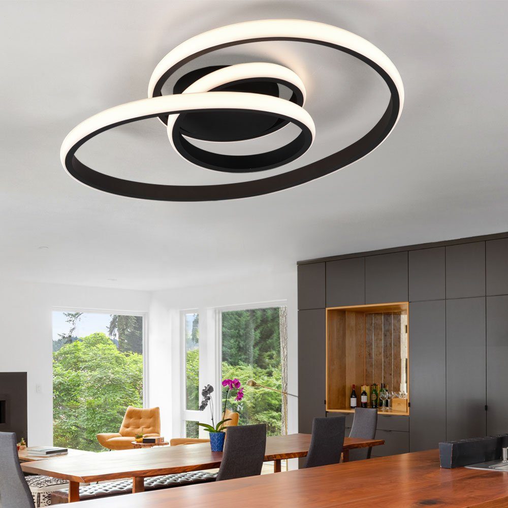 LED Ringe Design Decken Leuchte Wohn Ess Zimmer Beleuchtung Flur Lampe  verstellbar