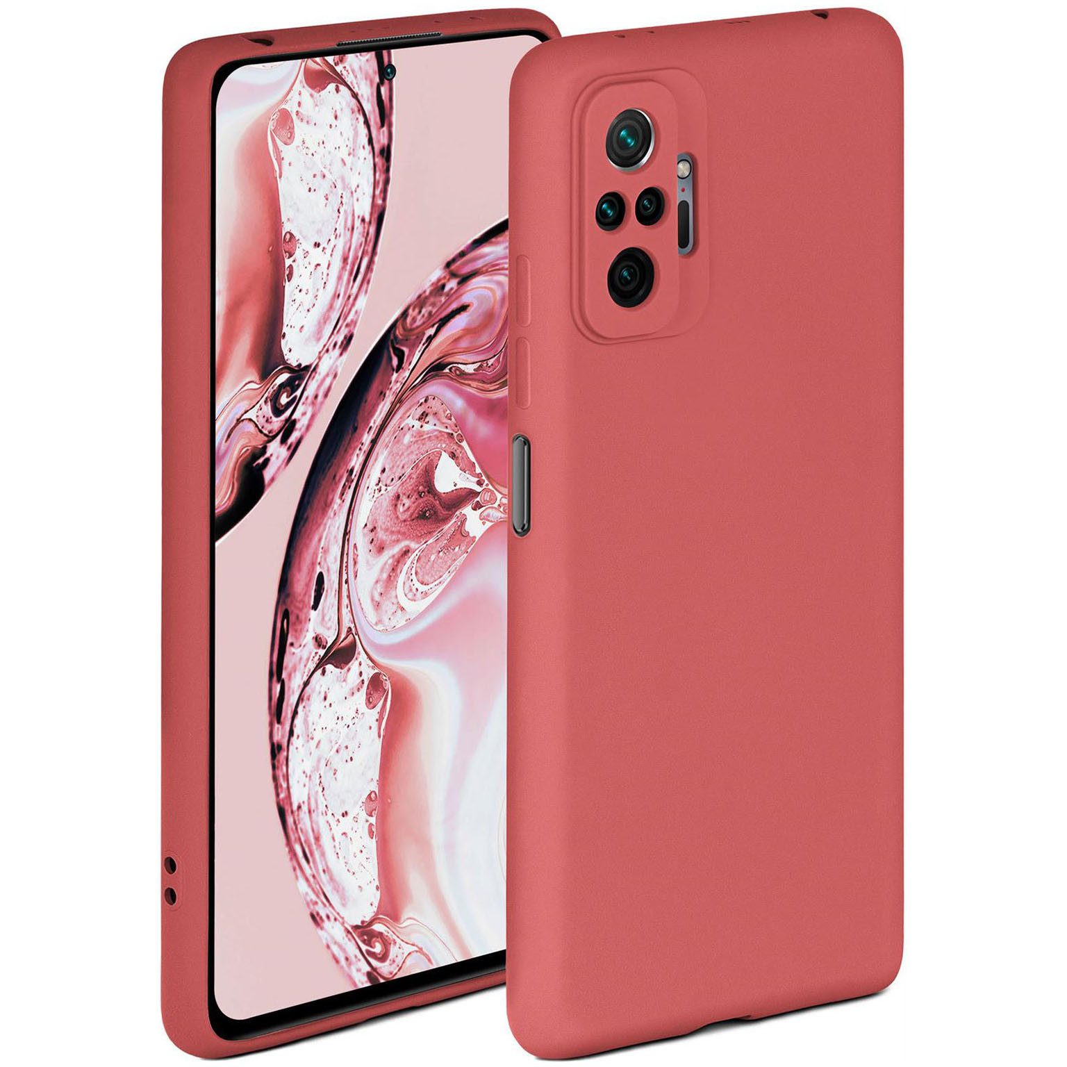 ONEFLOW Handyhülle für Redmi Note 10 Pro Hülle Silikon Soft Case Weinrot 6,67 Zoll, Silikonhülle Cover Dünn Handytasche TPU Schutzhülle mit Kameraschutz