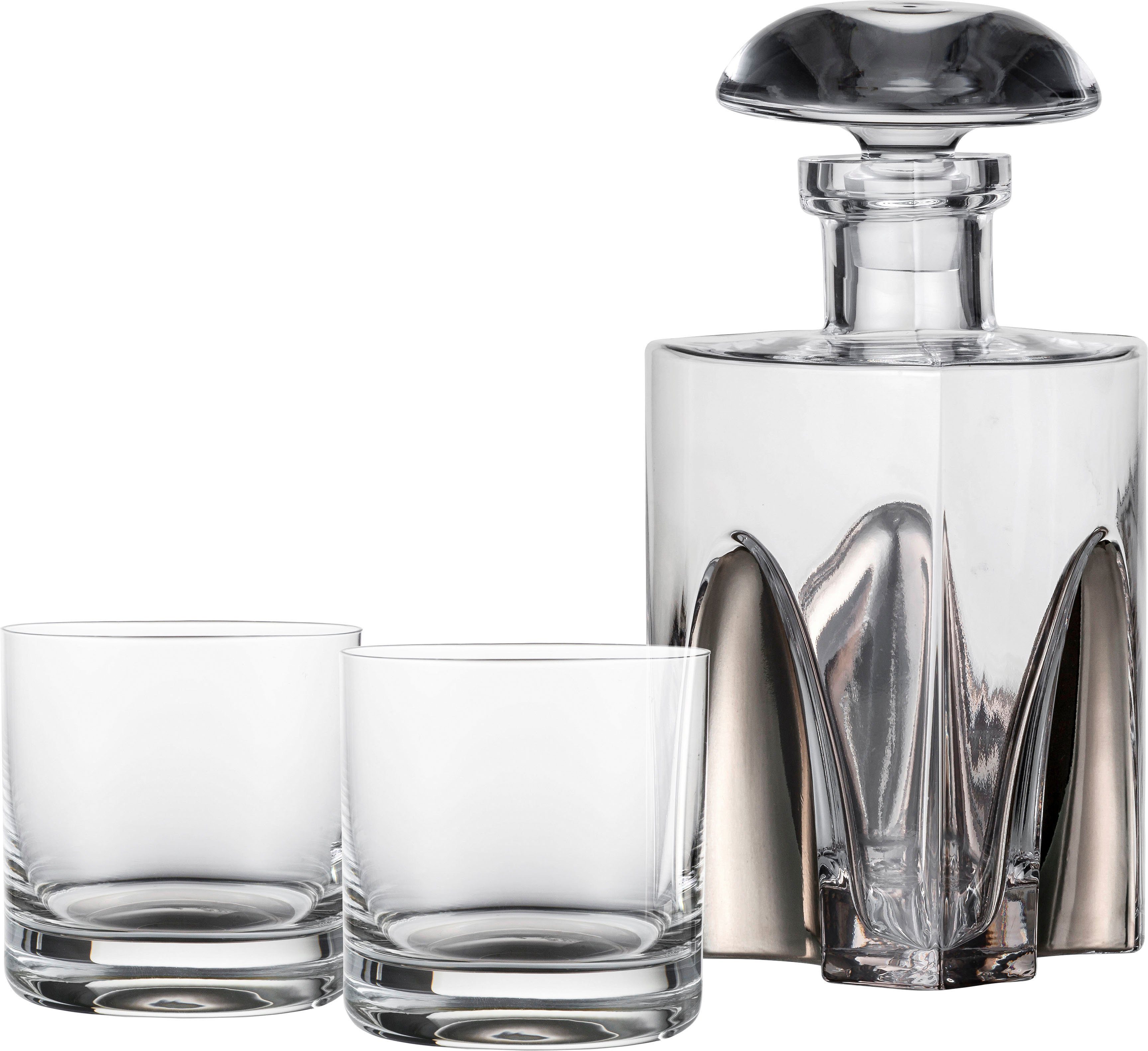 Eisch Germany Gläser-Set GENTLEMAN, Made in Germany, 3-tlg., Kristallglas, mundgeblasen, in Handarbeit mit echtem Platin veredelt, 3-teilig