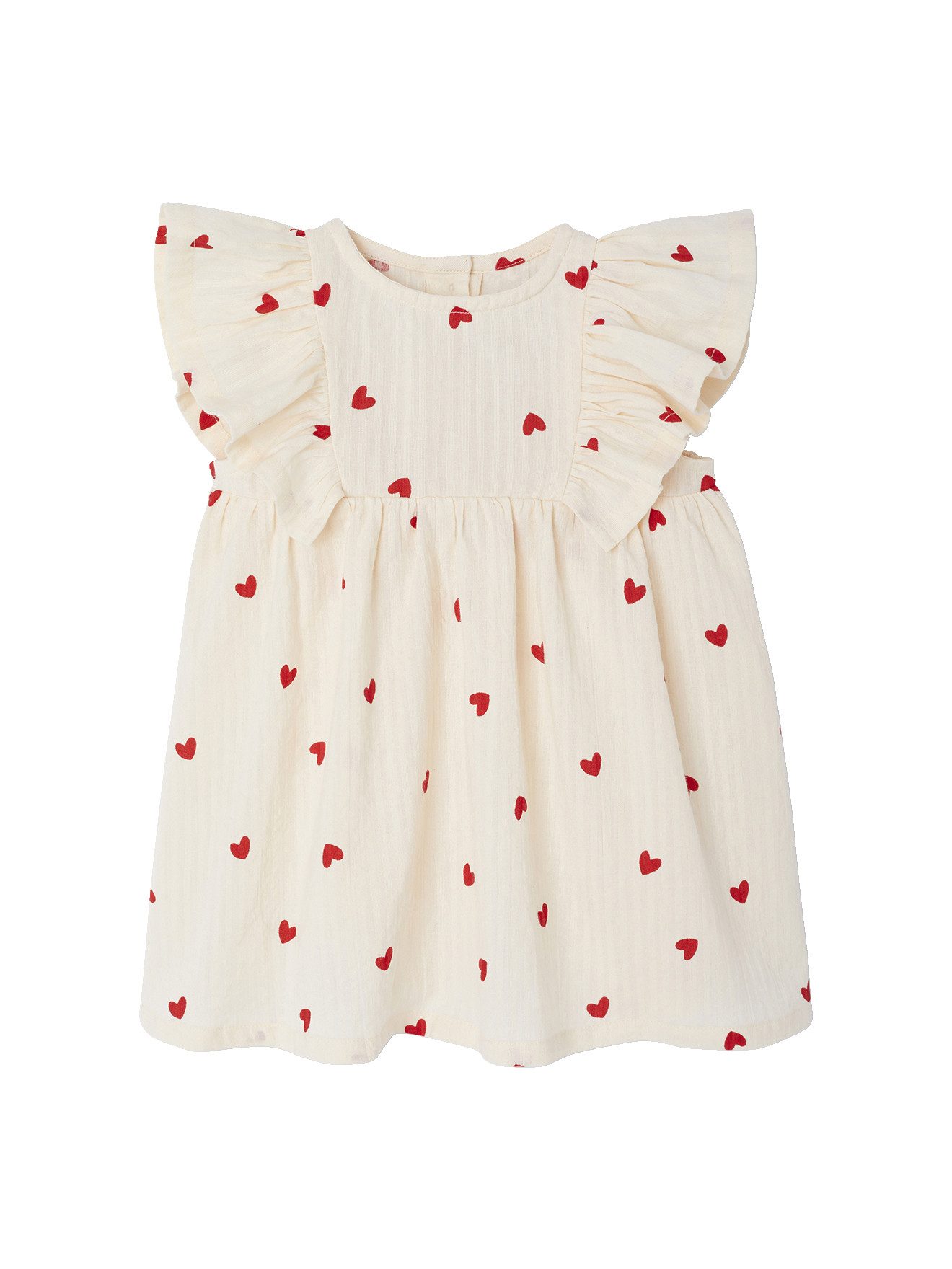 vertbaudet Minikleid Mädchen Baby Kleid aus Seersucker