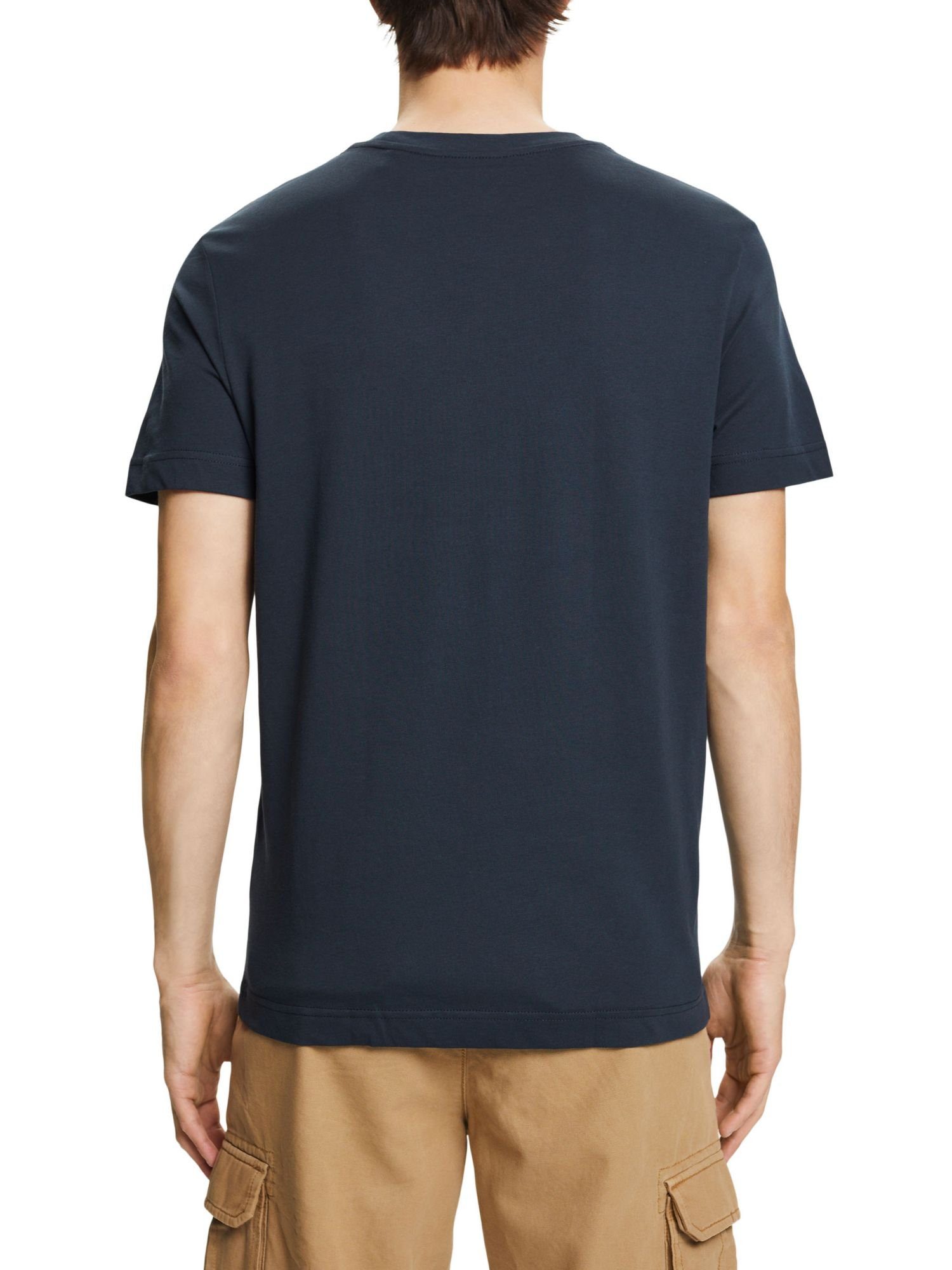 edc by Esprit T-Shirt T-Shirt PETROL mit BLUE (1-tlg) Baumwolle 100% Frontprint