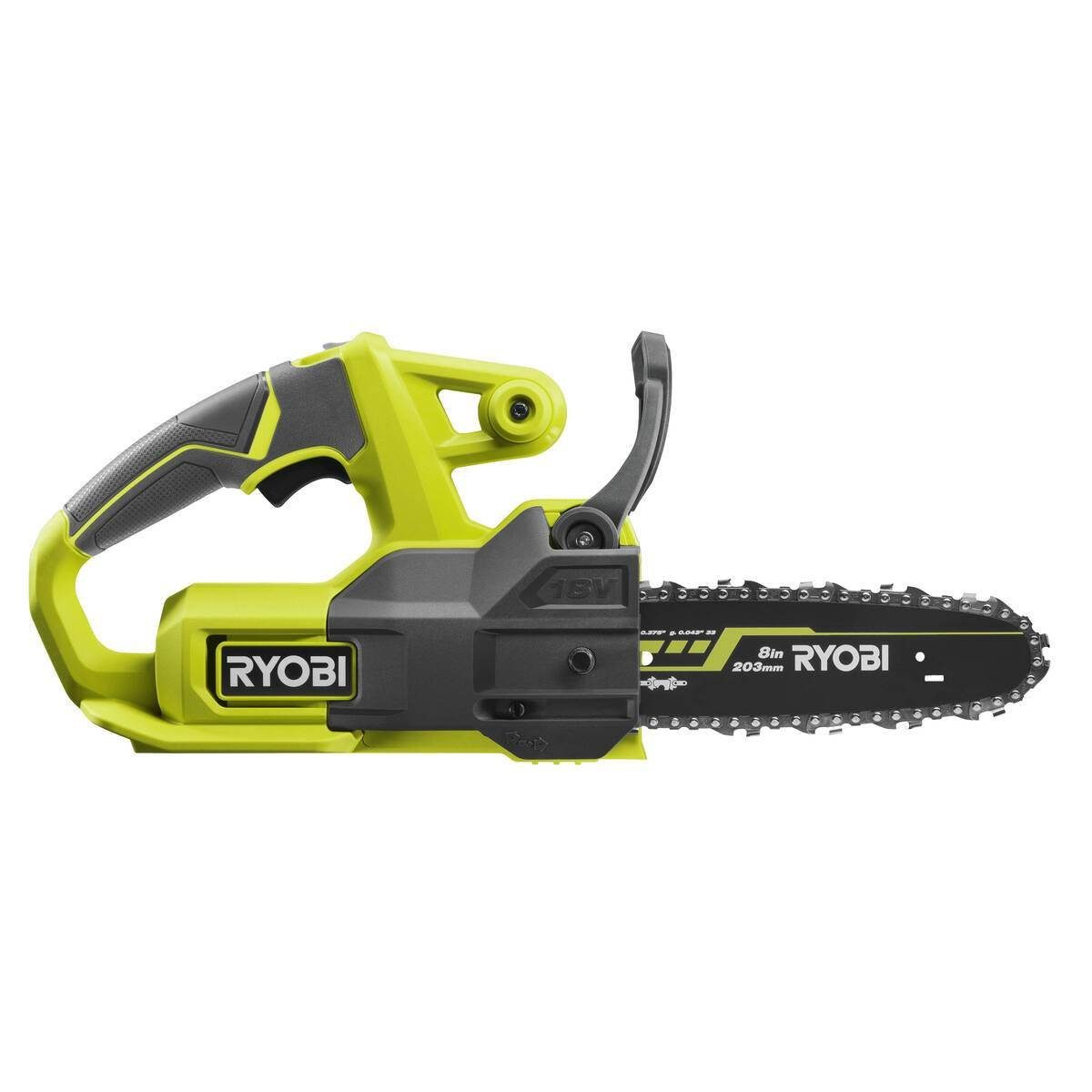 Ryobi Akku-Kettensäge ONE+, RY18CS20A-0, Kettensäge 18 V, ohne Akku & Ladegerät, 20,00 cm Schwertlänge, Leicht, robust, widerstandsfähig, kompakt