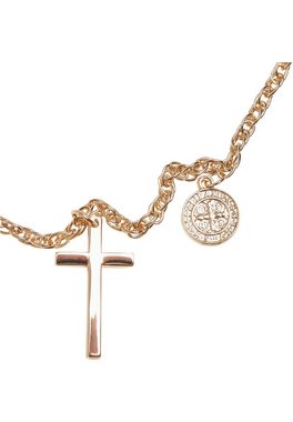 URBAN CLASSICS Kette mit Anhänger Urban Classics Unisex Mini Coin Cross Necklace