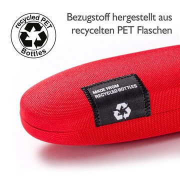 FEFI Brillenetui Hardcase mit Stoffbezug aus recycelten PET-Flaschen, Set aus 1 Etui + Mikrofasertuch