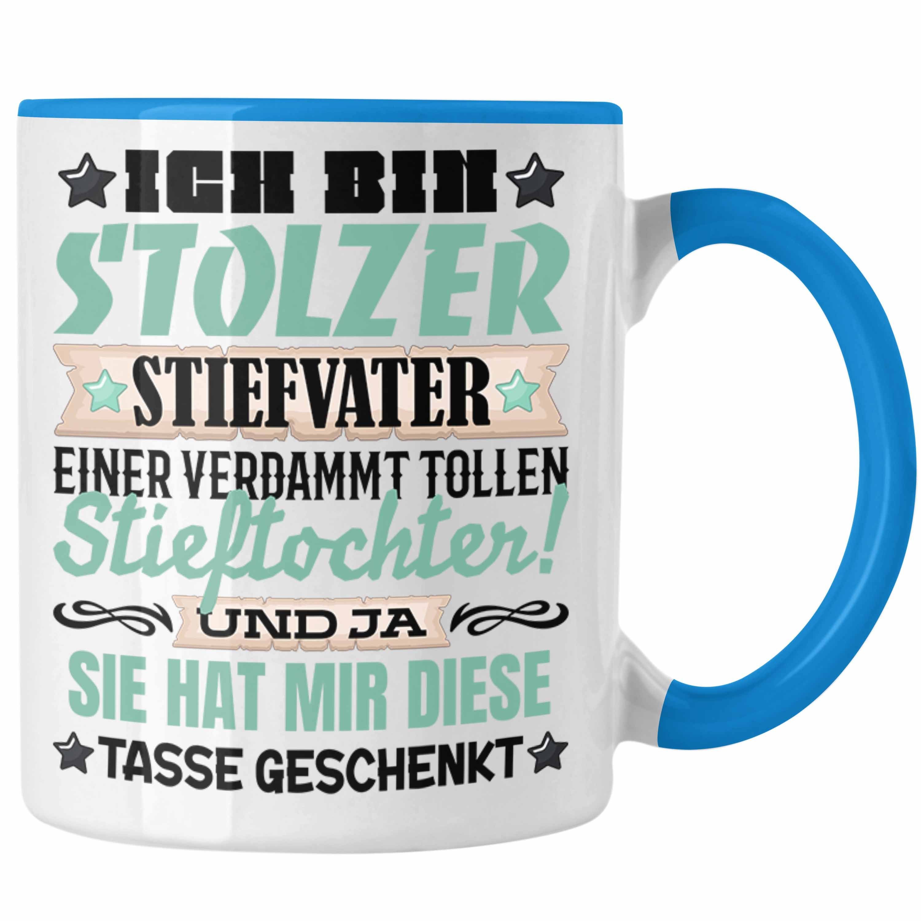 Tasse Trendation Geschenk Tochter Stieftoc von Blau Geschenkidee Tasse Stiefpapa Stiefvater