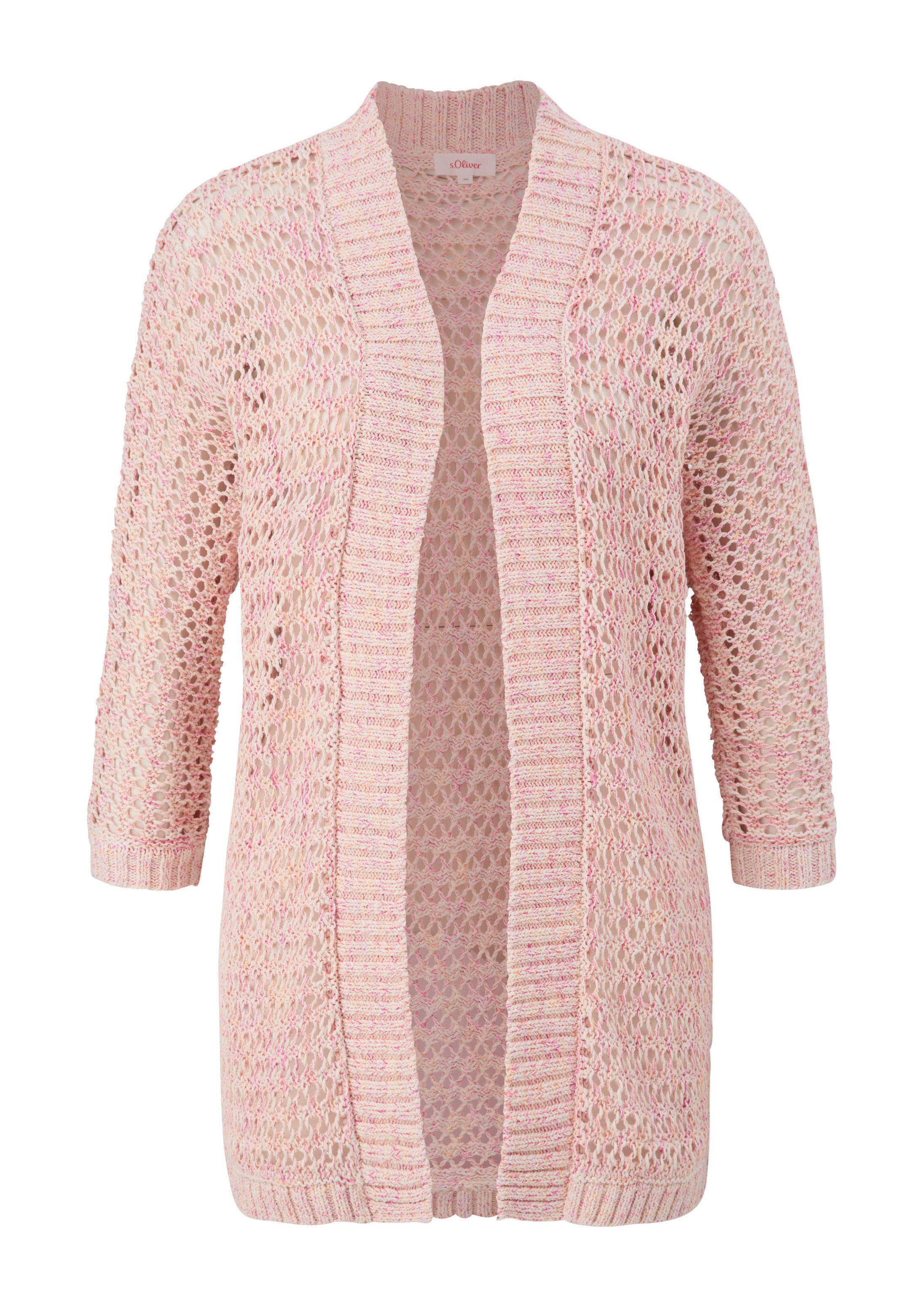 s.Oliver Cardigan Strickjacke Strickjacke mit Ajourmuster