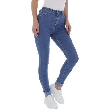 Ital-Design Skinny-fit-Jeans Damen Freizeit Stretch High Waist Jeans in Blau