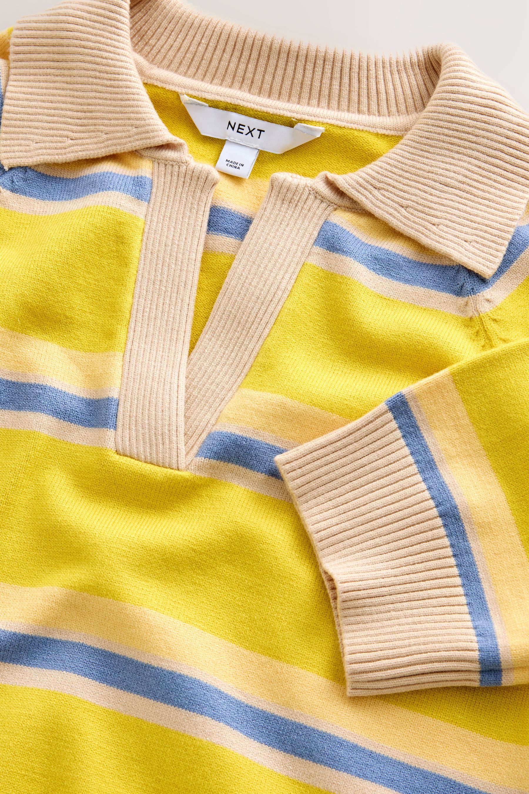 Next Sweater Gestreiftes Polooberteil mit V-Ausschnitt (1-tlg) günstig online kaufen