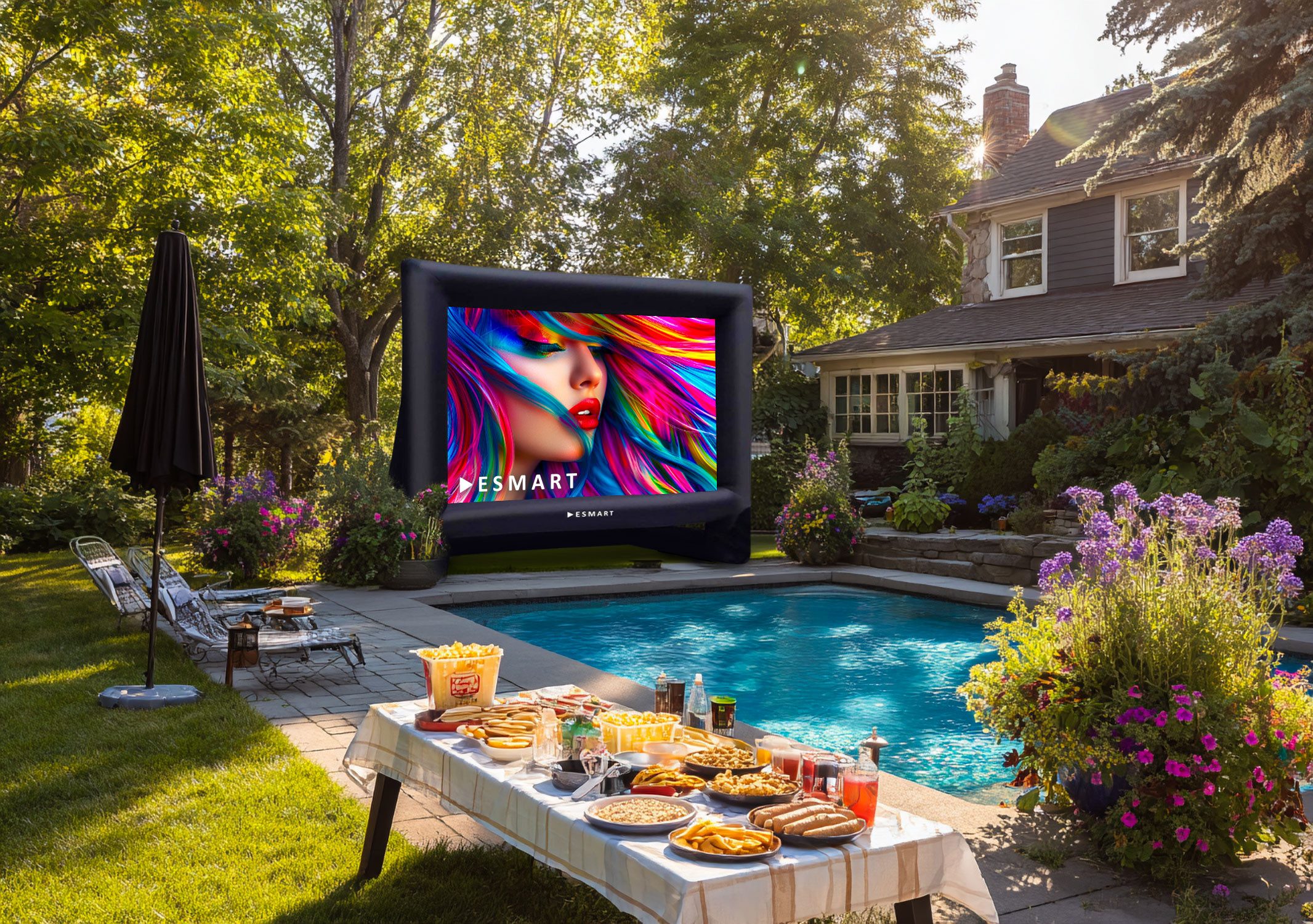 ESMART ESMART PUBLIC AIR Aufblasbare Outdoor Leinwand Faltrahmenleinwand – Bild 3 von 5