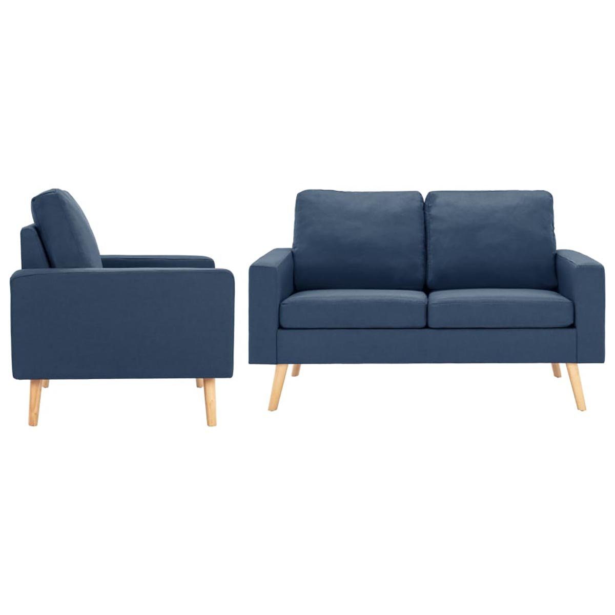 Stoff weicher Big-Sofa DOTMALL 2-teilige Blauer, Sofagarnitur, Stoff.