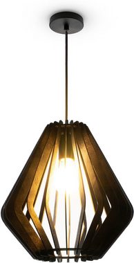 Paco Home Pendelleuchte KOONI, ohne Leuchtmittel, Pendelleuchte Holz Esszimmer Bar Deckenlampe Rustikal Natur Boho E27