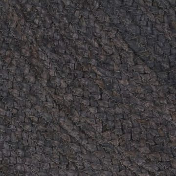 Teppich Handgefertigt Jute Rund 120 cm Dunkelgrau, furnicato, Runde