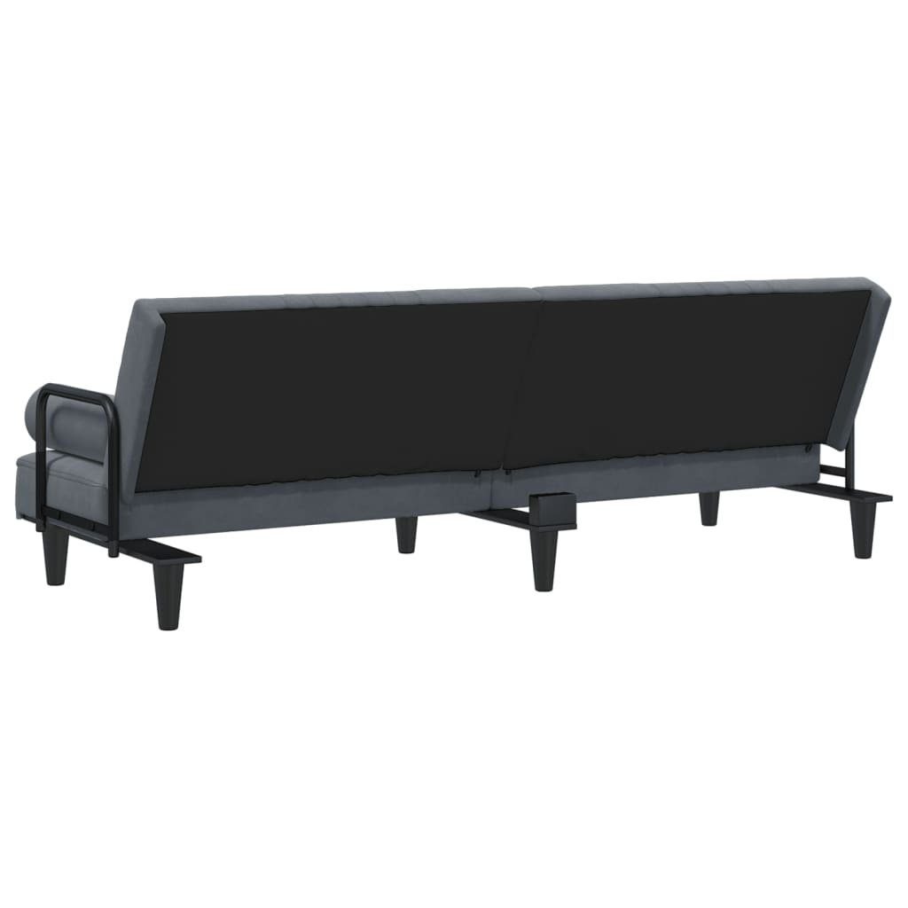 vidaXL Sofa Schlafsofa mit Armlehnen Dunkelgrau Samt Schlafcouch Couch Sofa