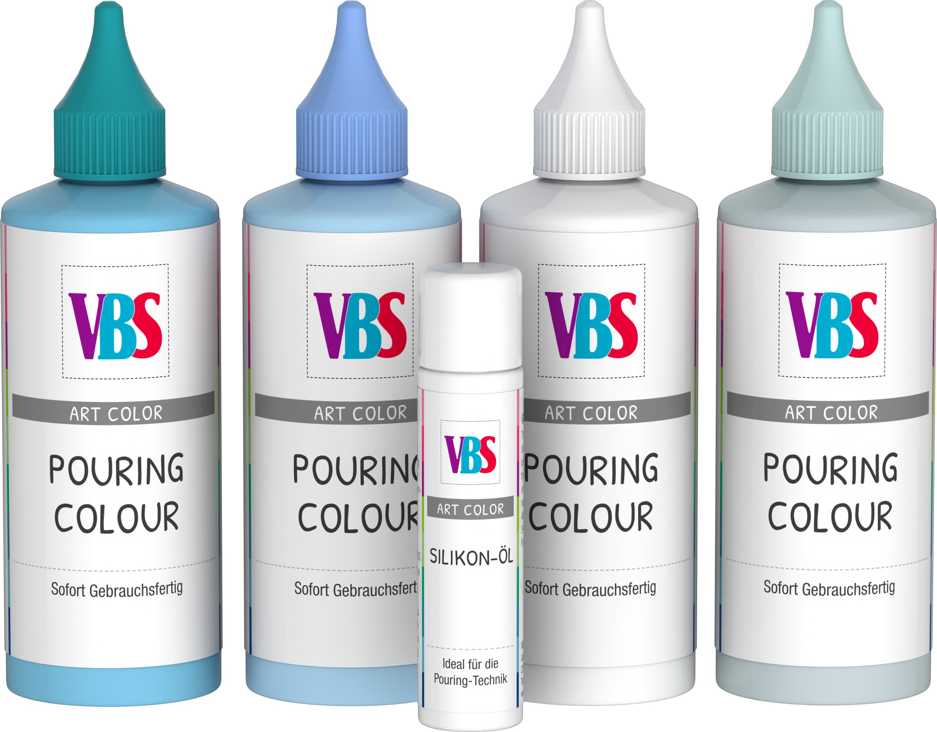 VBS Bastelfarbe Pouring Colour Harmonie, 5er-Set