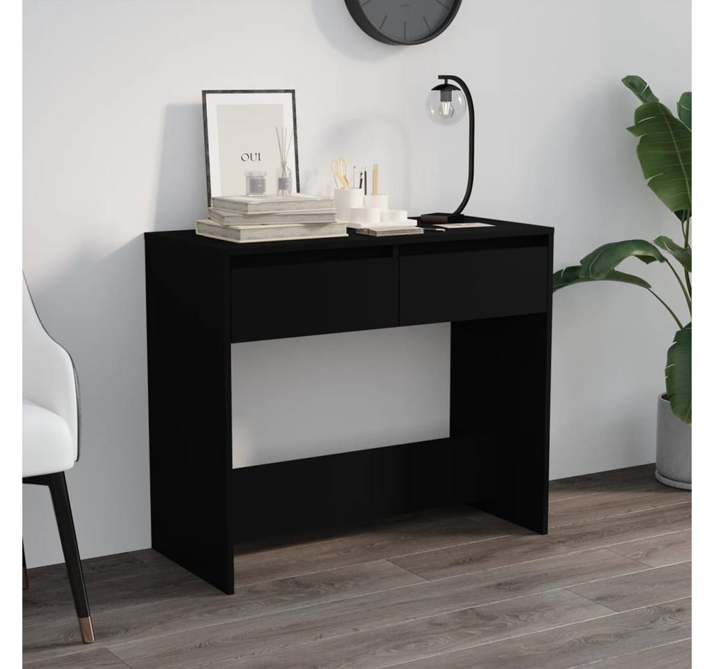 furnicato Konsolentisch Flur Schwarz 89 x 41 x 76,5 cm (1-St), Beistelltisch mit zwei geräumigen Schubladen für Ordnung im Wohnraum