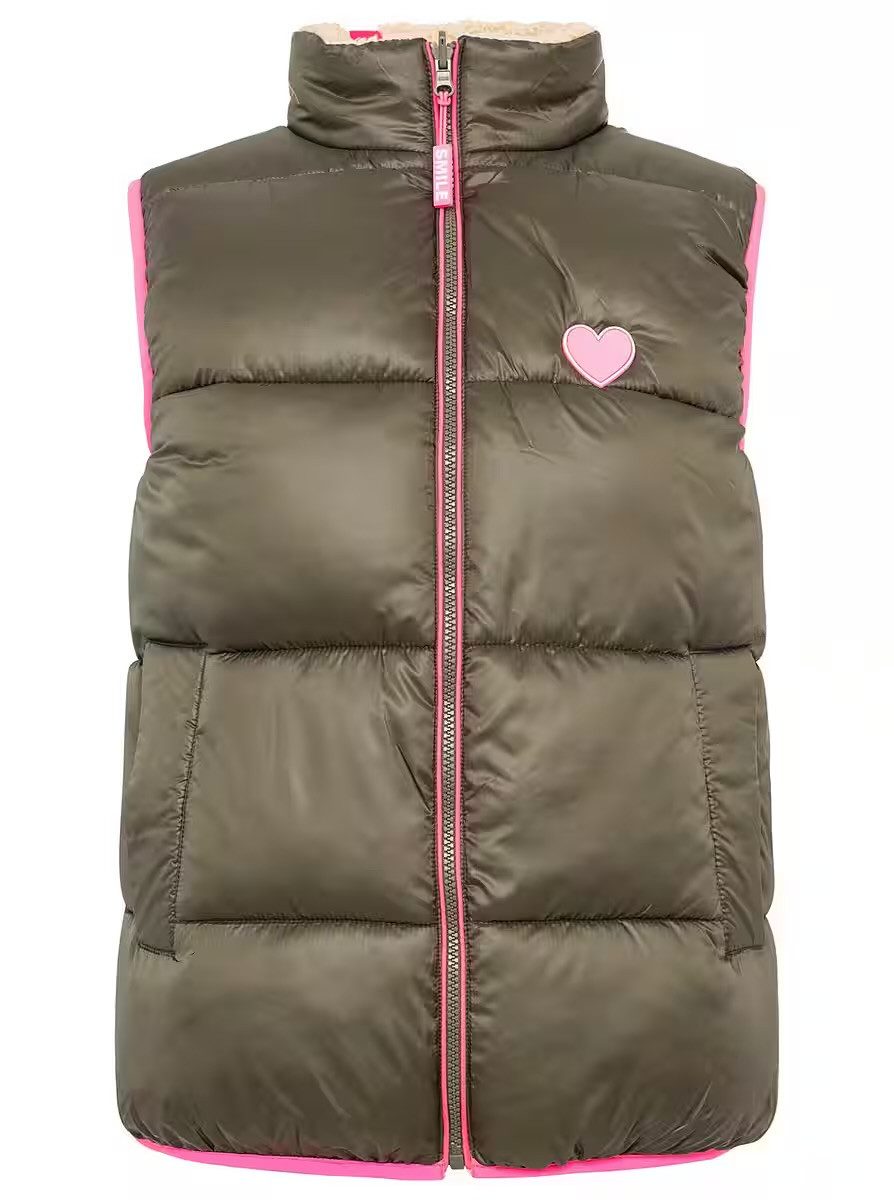 Zwillingsherz Steppweste Steppweste "Teddy Wendbar" khaki oder schwarz Wend günstig online kaufen