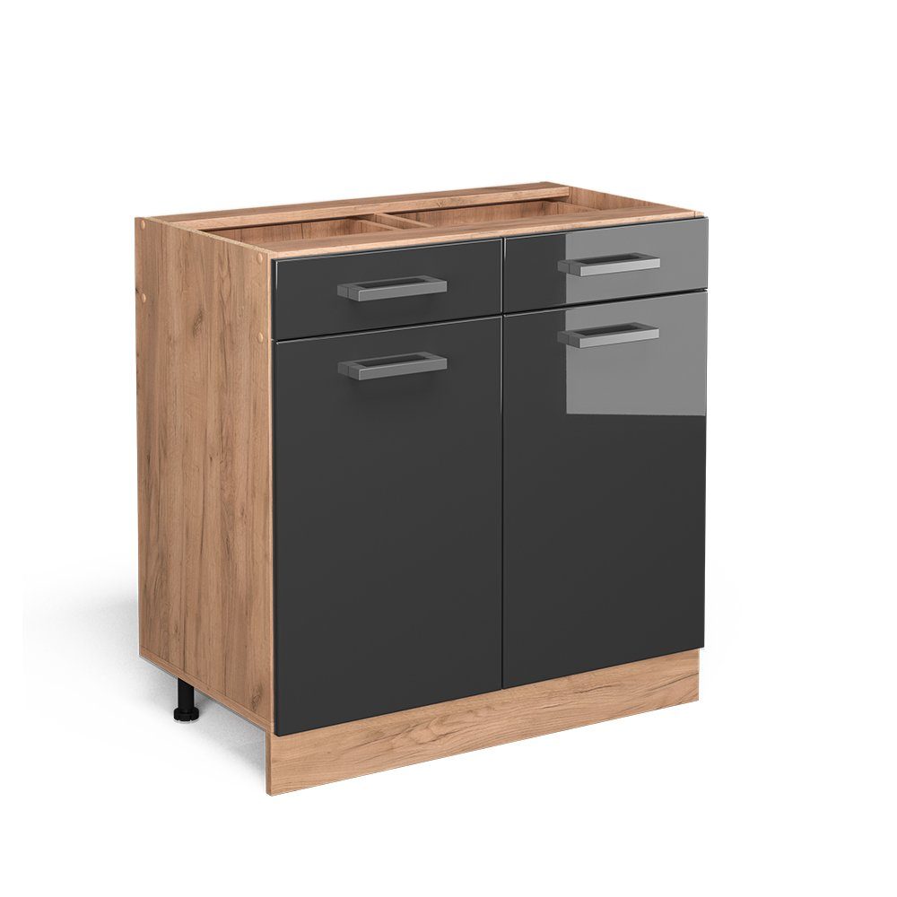 Vicco Unterschrank R-Line, Anthrazit Hochglanz/Goldkraft Eiche, günstig online kaufen