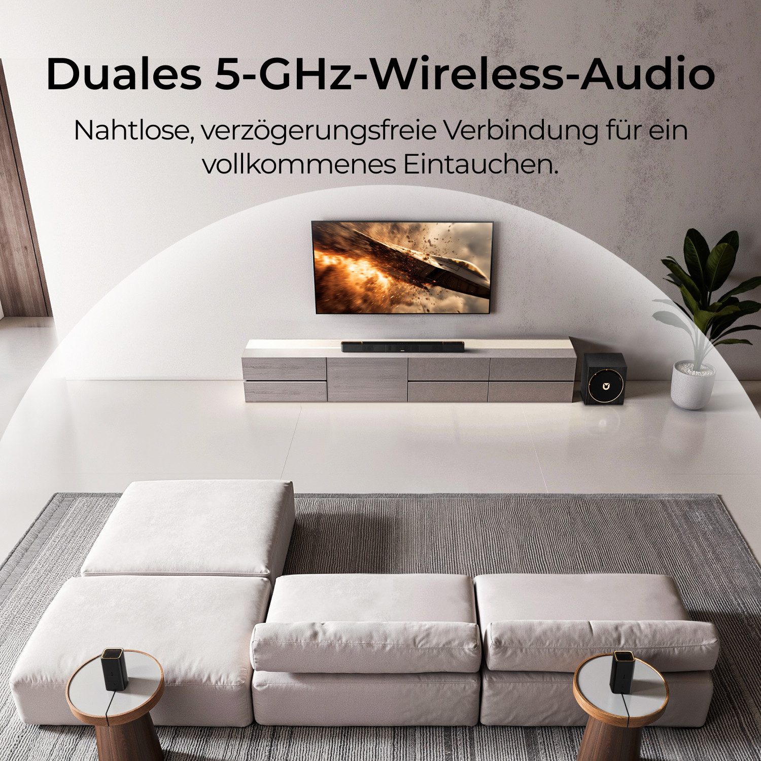 Ultimea Ultimea Skywave X50 Soundbar 5.1.4 (760 W, Dolby Atmos, kabelloses 5.1.4 Heimkino, 760 W, kabelloser Subwoofer)