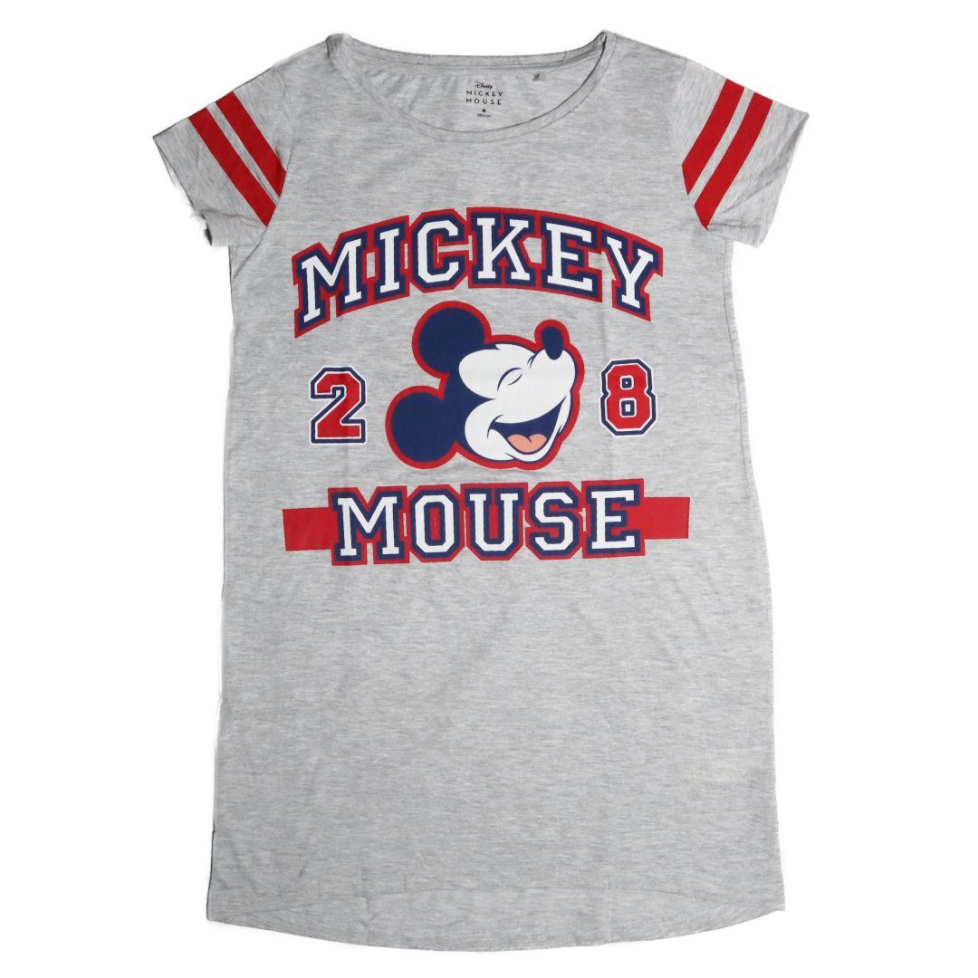 Disney Pyjamaoberteil Disney Mickey Maus Damen kurzarm Schlafshirt Nachthemd Gr. XS bis XL Grau | T-Shirts