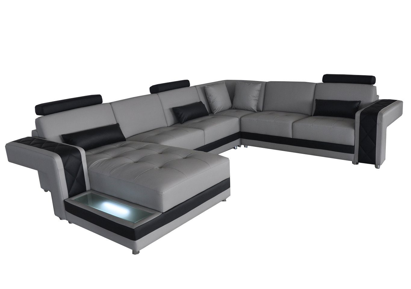JVmoebel Ecksofa, Couch U-Form Ledersofa Wohnlandschaft Design Sofa Modern Eck