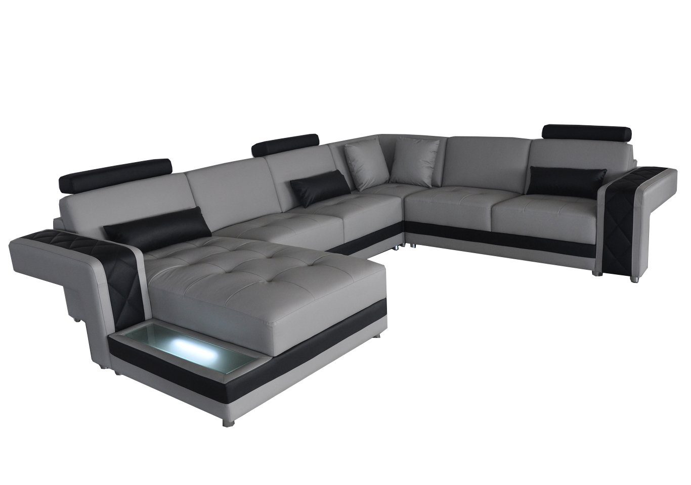 JVmoebel Ecksofa, Ledersofa Couch Wohnlandschaft Eck Design Modern Sofa U-Form