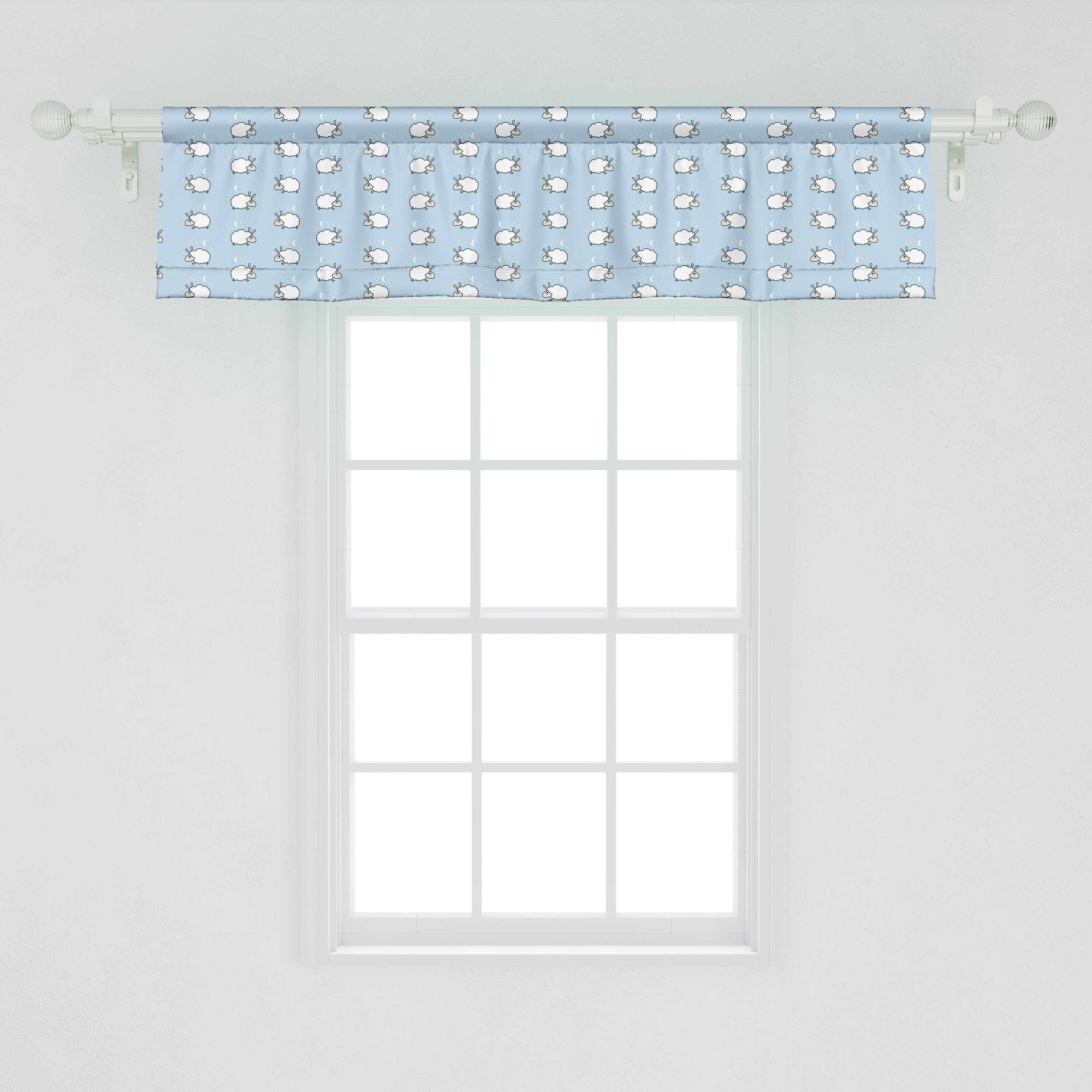 Scheibengardine Vorhang für Küche Baby Sheep mit Abakuhaus, Dekor Stangentasche, Counting Microfaser, Pattern Volant Schlafzimmer