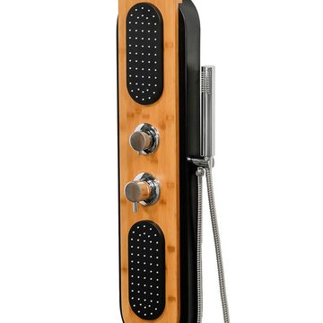 Aloni Duschsystem ZLH104, Höhe 150 cm, set, 1 tlg., Keine, Aloni Duschpaneel mit Handbrause und Thermostat Bambusmuster