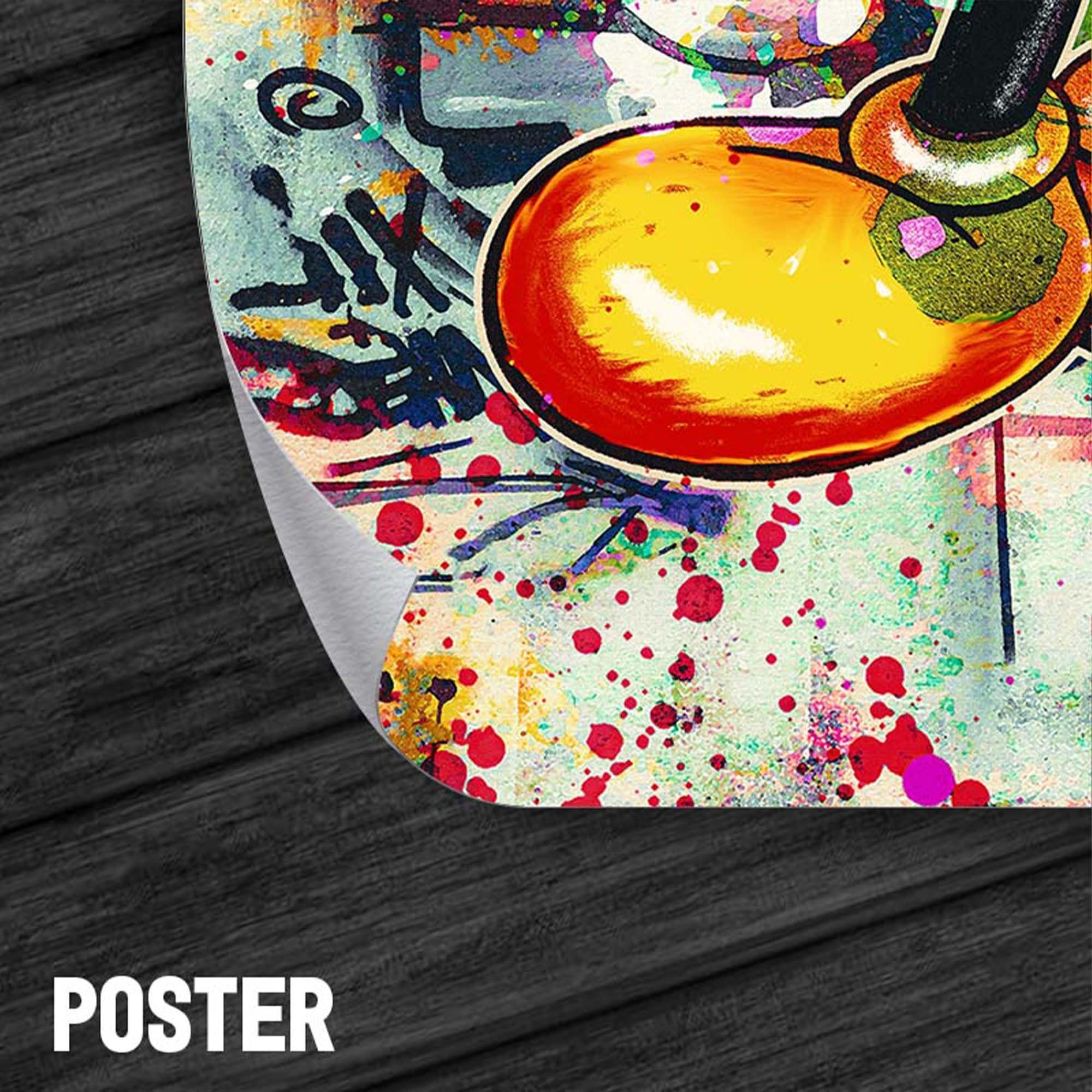 ArtMind XXL-Wandbild gerahmte und Größen, - Smile Bilder Graffiti, Büro Micky in Leinwand Wandbilder Art, Wohnzimmer Wall Premium als Poster & 4 - fürs