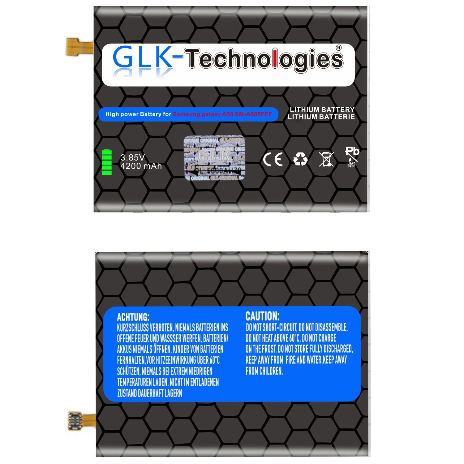 High-Capacity Samsung Werkzeug Handy-Akku Set GLK-Technologies Battery, Galaxy kompatibel V) Akku (3.85 accu, 4200 Original EB-BA505ABU, inkl. mit Kit A205F mAh, A20 GLK-Technologies