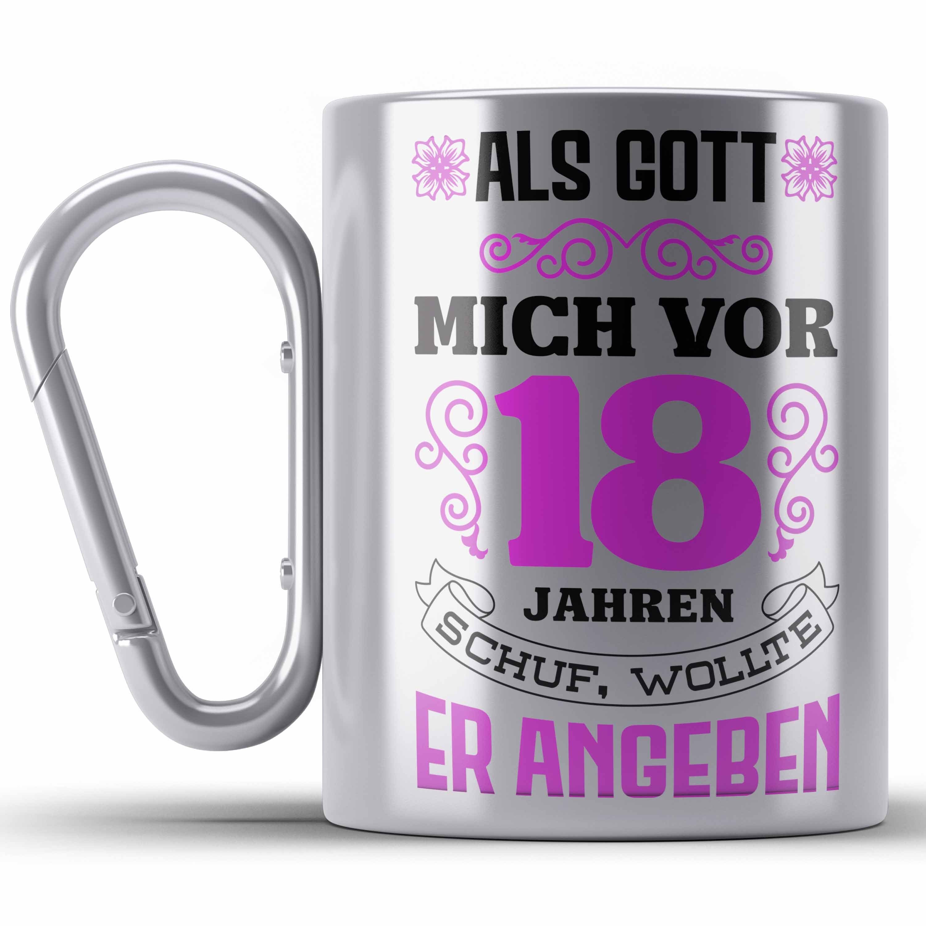 Trendation Thermotasse 18. Geburtstag Geschenk Mädchen Frauen Lustiger Spruch 18er Geburtstag