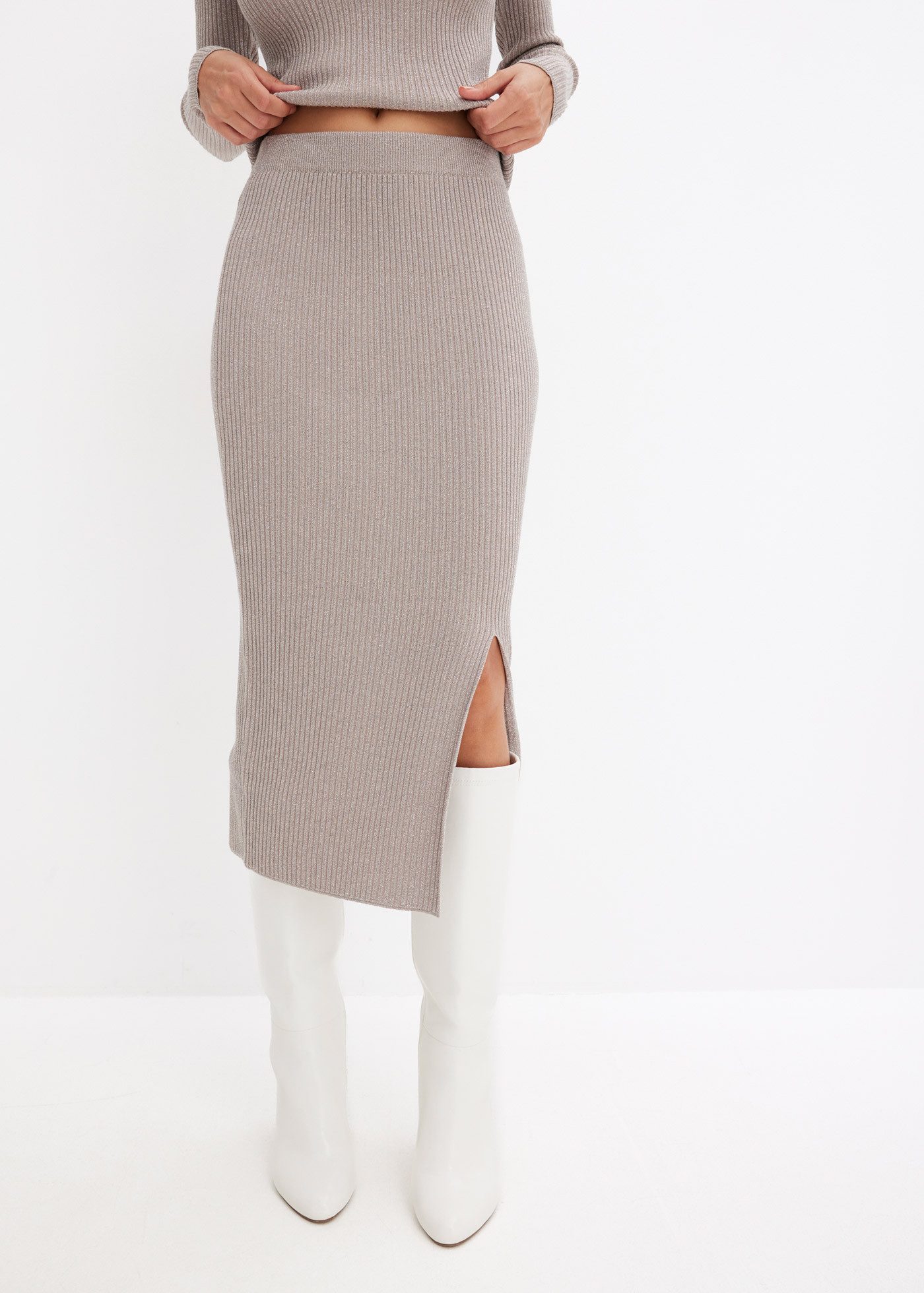 bonprix Strickrock Strickrock aus fließendem Viskose-Mix günstig online kaufen